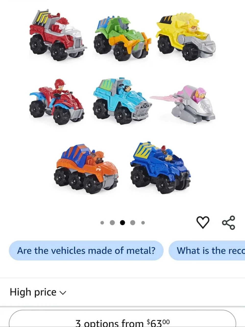 Paw Patrol Dino Rescue Die-Cast Vehicles Set Of 8